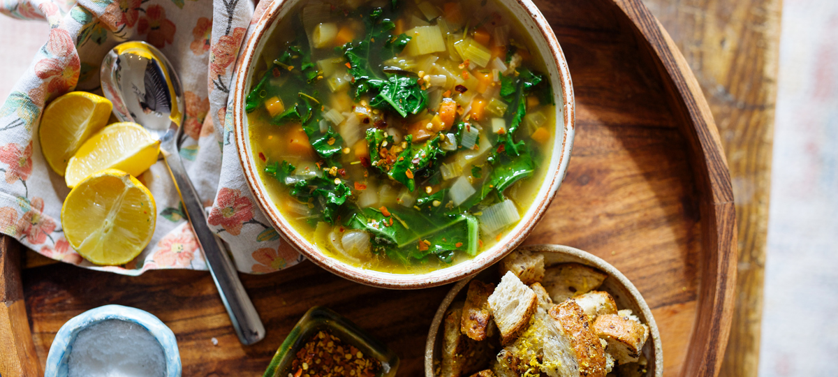 Ribollita Soup with large toasted croutons 